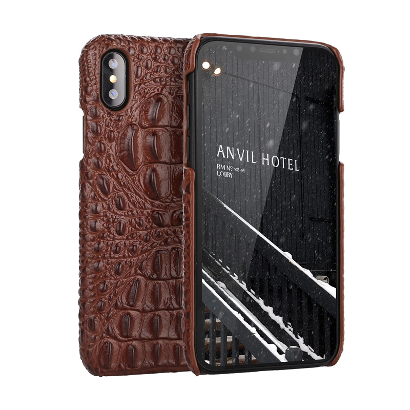 Hot Selling Top Quality Genuine Leather Crocodile Print Leather Mobile Phone Cover Leather iPhone Case
