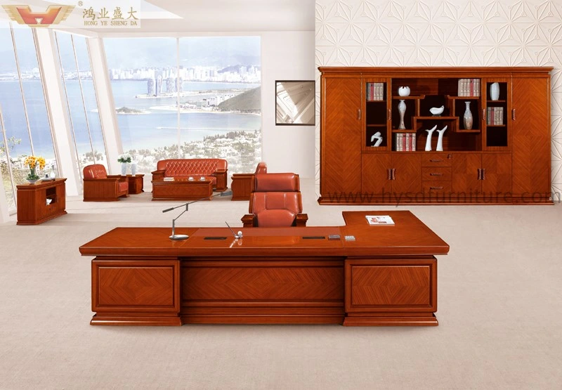 L Shape King Size E1 MDF Veneerluxury Office Executive Table (HY-D7024)