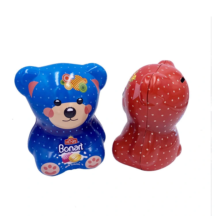 Bear Shape Tin Box for Candy, Cookie, Chocolate, Tea Packing