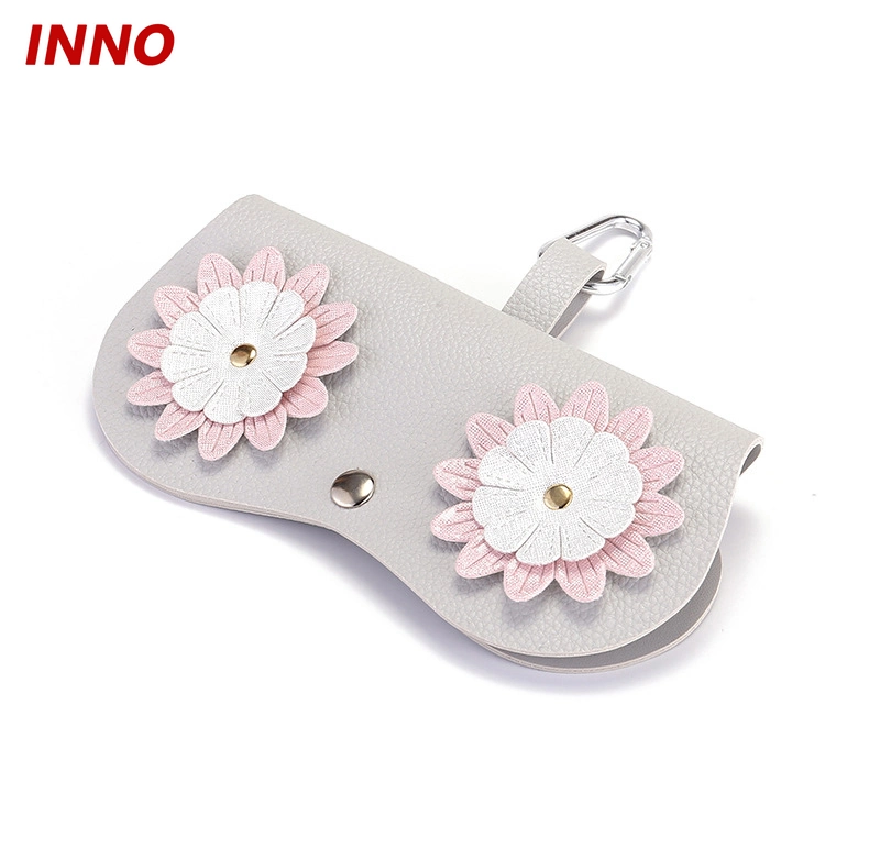 Inno-R019 Cute Ornament Sunglasses Holder Handmade Eyeglasses Sun Glasses Bag Custom Logo Eyewear Eye Glasses Travel Luxury Cartoon PU Leather Sunglasses Case