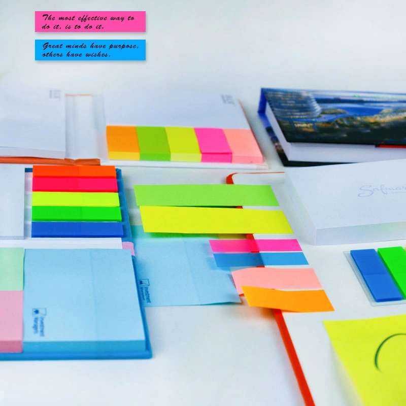 Indice de couleur Pantone Pet clair transparent réutilisable Sticky Notes avec l'emballage personnalisé