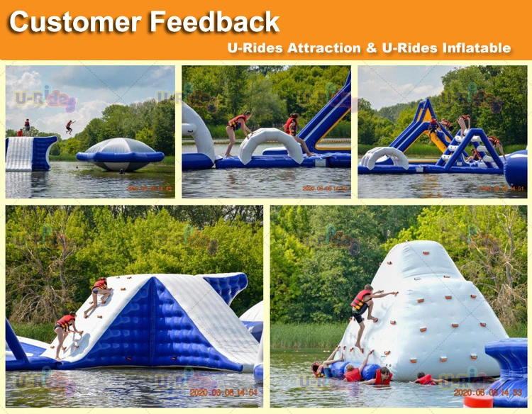 75 capacidad Fabricante de agua Juegos de agua flotante diapositiva de agua Inflatable Aqua Parque con certificación CE