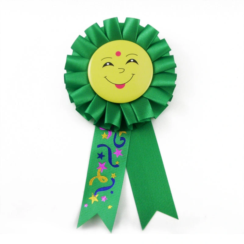 Promotion Custom Logo Wedding Birthday Satin Ruffled Show Rosette Award Ribbons for Hobby Horse Event