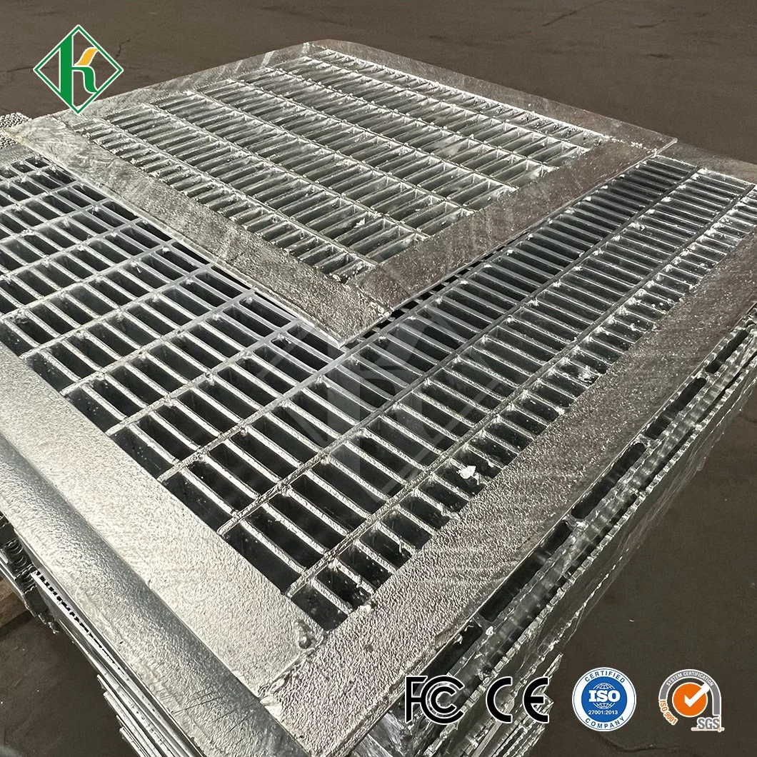 Kaiheng Industrial Metal Walkways Steel Grating Suppliers Rectangular Trench Cover China Anti-Theft Trafficable Drain Grates