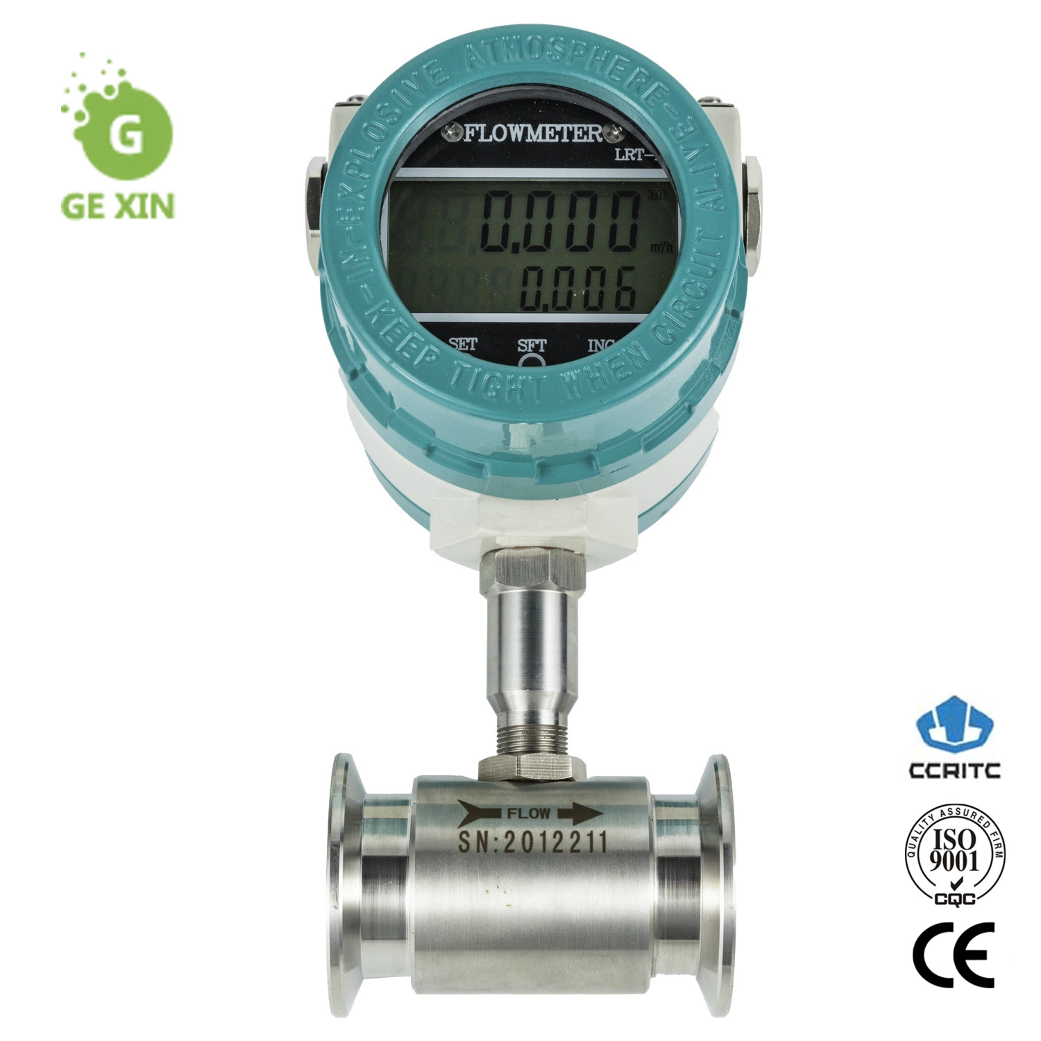 Local Display DN20 4-20mA Water Output High Pressure Connection Turbine Flow Meter