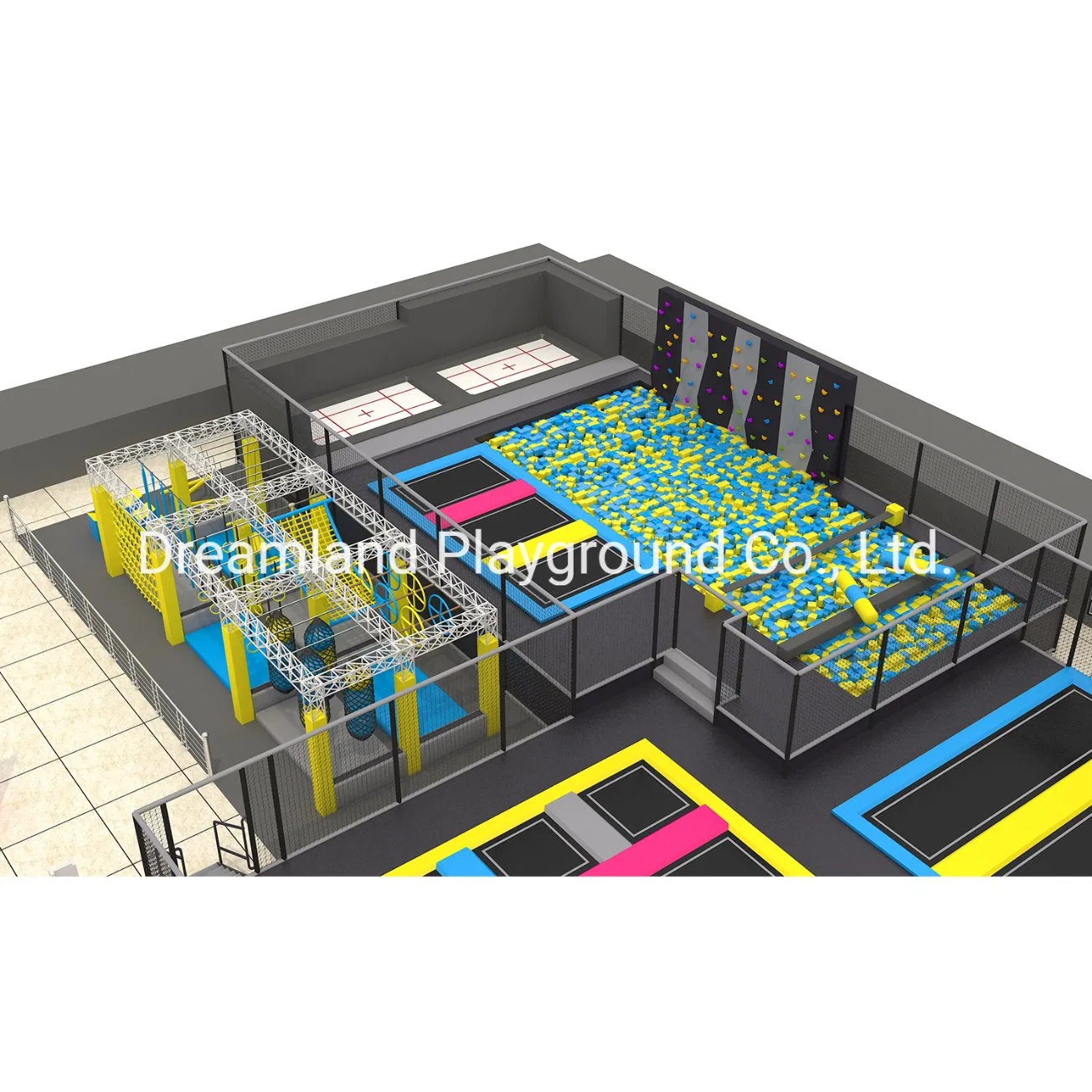 Promotional Multi-Function Indoor Bungee Jumping Foam Pit Trampoline Park