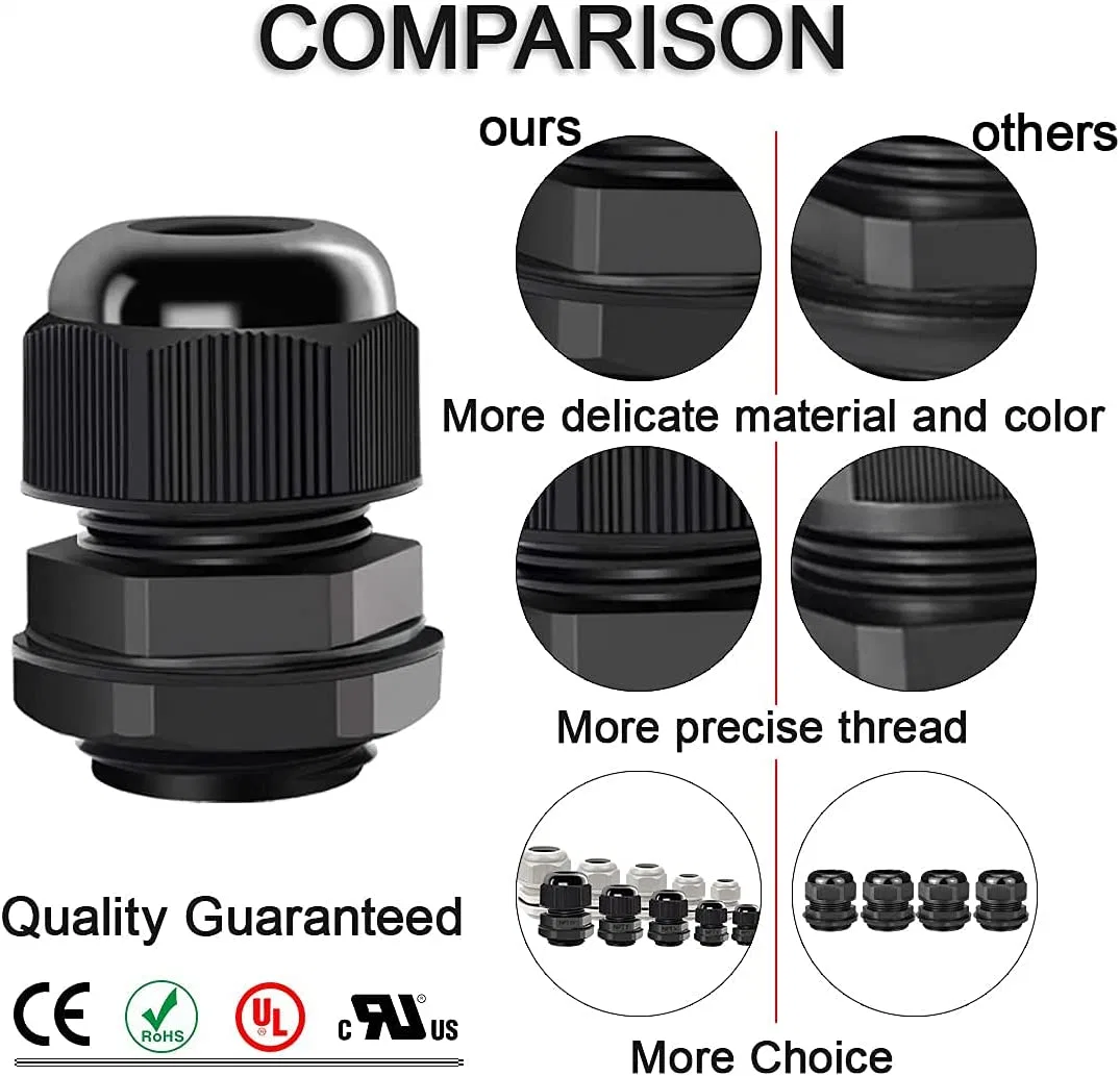 Pg13.5 Cable Gland Waterproof Adjustable 3-16mm Cable Connectors Plastic Cable Gland Joints