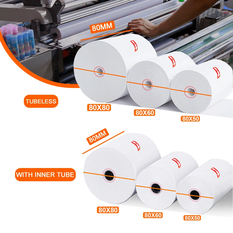 55GSM/65GSM/70GSM Smooth Thermal Paper Roll for ATM/POS Machine POS Paper