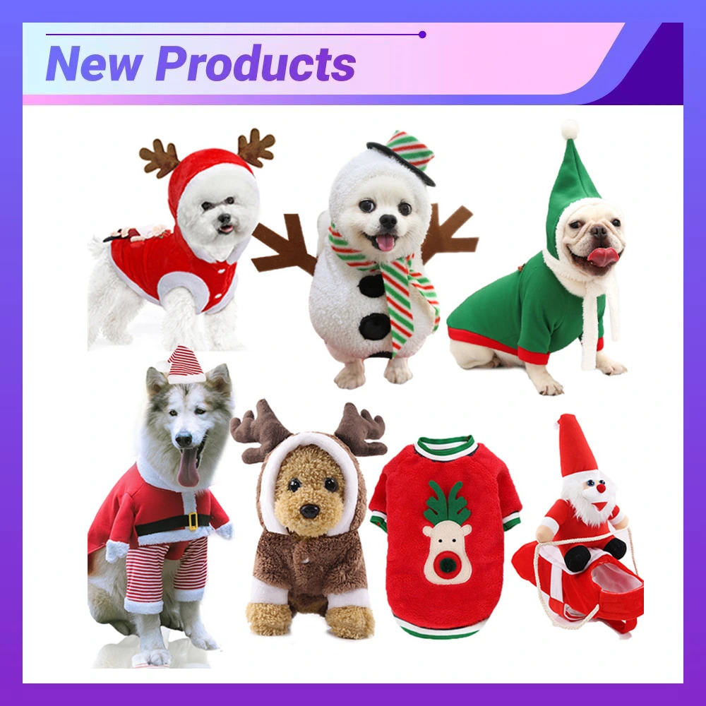 2022 High Fashion Low MOQ Xmas Party Holiday Santa Claus Costume Multi Colour Decoration Christmas Pet Clothes Cat Dog Clothes Winter