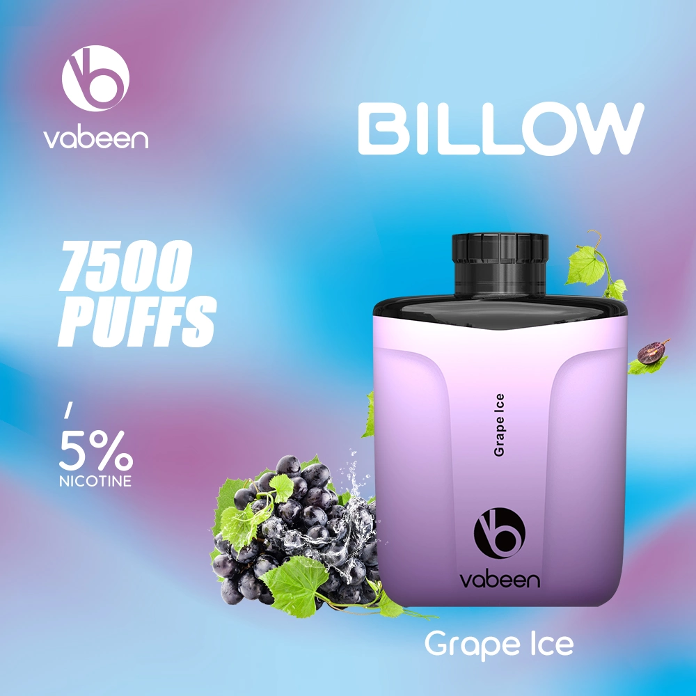 Una muestra gratis 2022 la venta el 15 de sabores originales de fábrica de flujo de aire ajustable Vabeen 7500bocanadas Billow Vape desechables