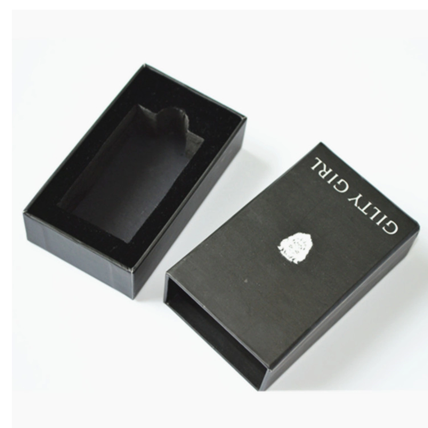 Small Matte Black EVA Foam Insert Drawer Slide Print Paper Packing Box