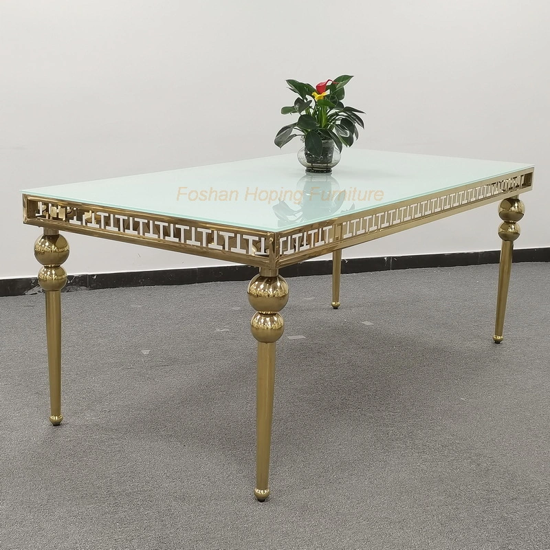 Luxury Rectangular Dining Table with Creative Snake Shape Stainless Steel Legs for Wedding Banquet Hotel Restaurant Home Dining Table