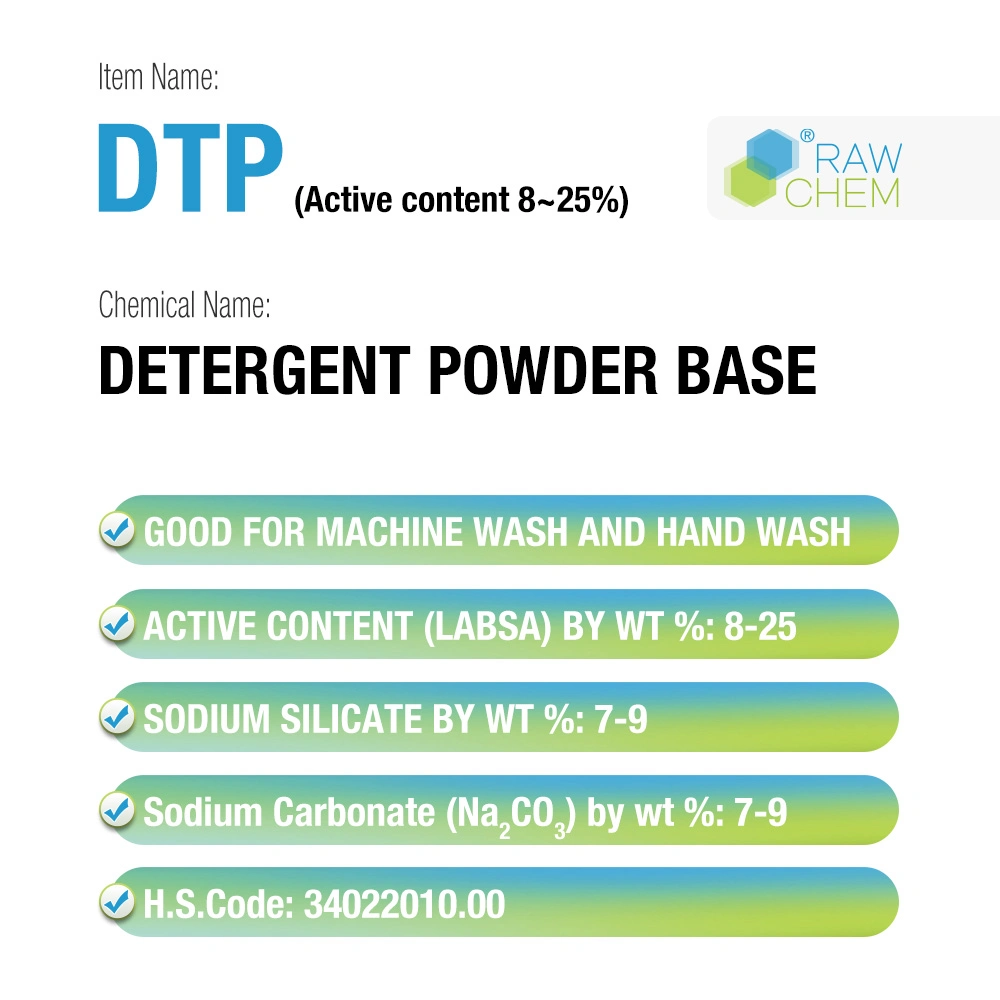 Active Content 8~25% DTP Detergent Powder Without Perfume