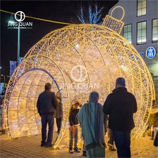 Fábrica de China LED de suministro de Navidad Bolas de arco de la luz de lámparas de la construcción de Motif embellecer ornamentos paisaje de la boda