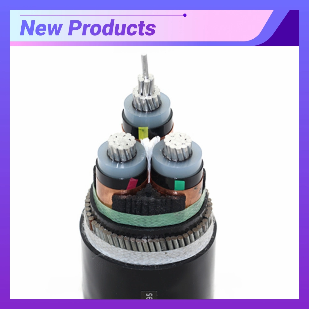 12.7/22kv Medium Voltage Three Core Copper/Aluminum Conductor Cu/XLPE/Cws/PVC Cable