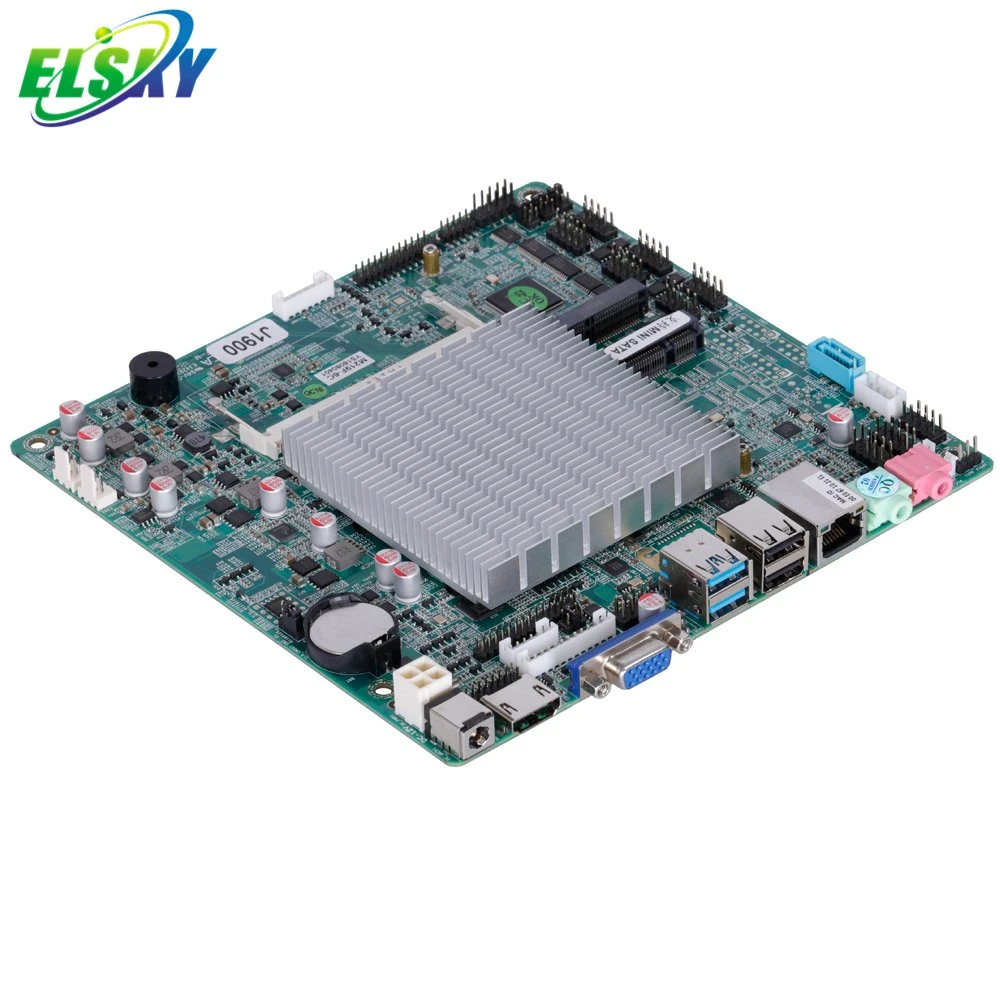 Fanless Embedded Mini ITX placa madre de cuatro núcleos de procesador J1900 a 2,0 Ghz Tarjeta SIM GPIO LVDS RS232COM