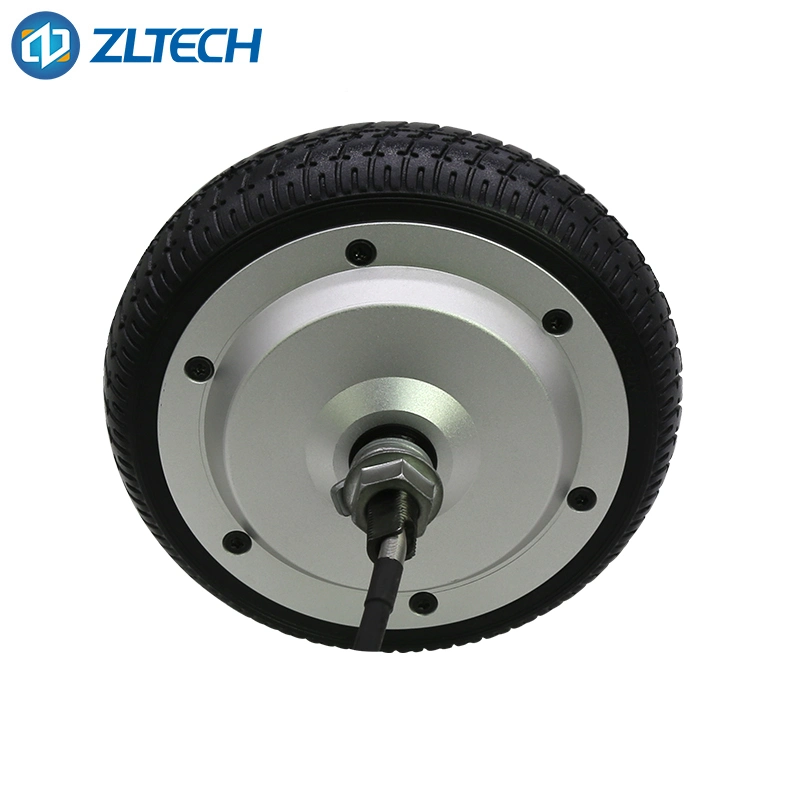 Zltech 6.5inch 24V-48V 350W 8nm 200rpm 150kg de carga IP65 eléctrico DC sin escobillas el cubo de rueda Servomotor con alambre 4096 Codificador Magnético para la entrega de AGV Robot