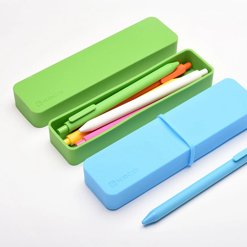 Unbreakable Personalized Candy Color Office/School Silicone Desk Pen Boxes