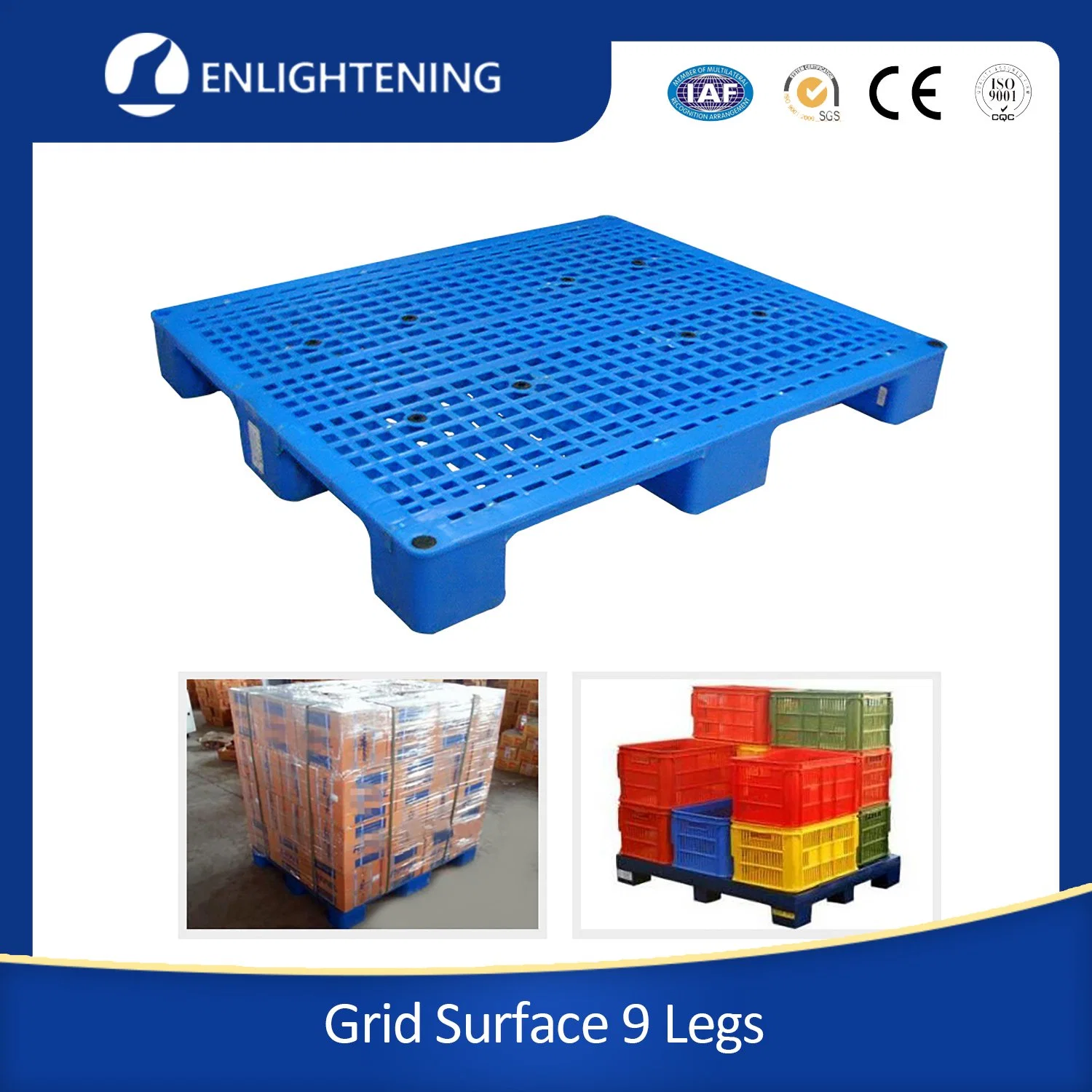 Logistics Transportation Recyclable Vented Deck Plastic Pallet Single Faced Plastic Pallet Nestable Plastic Pallet Cheap Price