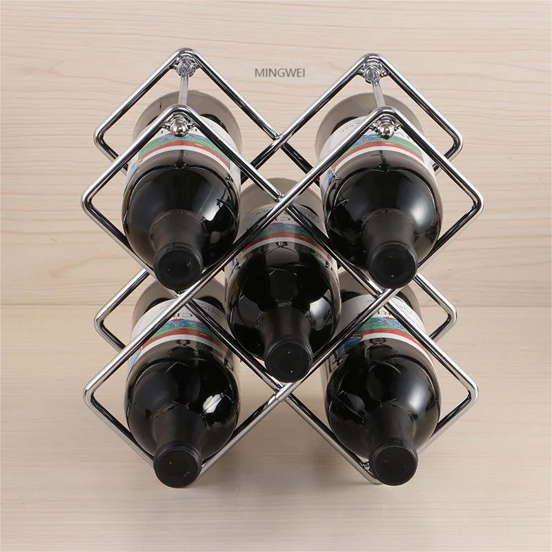 Mingwei Stainless Steel Nordic Creative Metal Wine Rack Ornament Creative Wine Rack