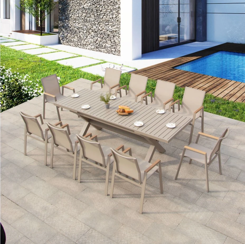 Outdoor Courtyard Garden Home Stay Facility Aluminium Art Eat Desk E Chair Tesla Forest tenta mobiliário de mesa de exterior