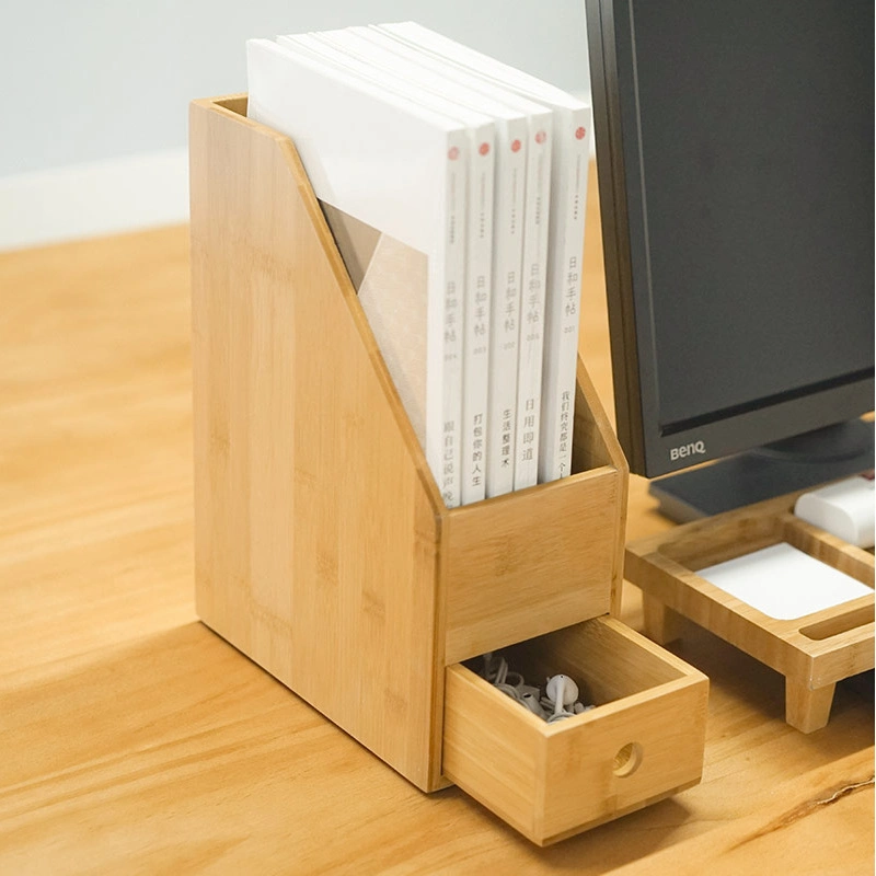 Bamboo Magazinhalter, Vertikale Aktenordner Schreibtisch Organizer für Zuhause und Büro