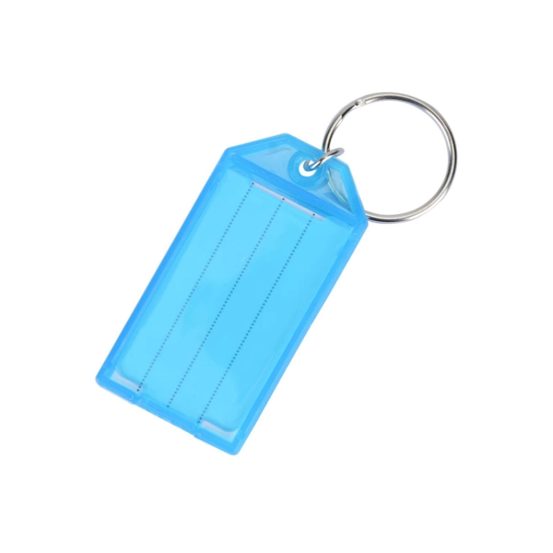 Customized Logo Promotional Advertising Gifts Tough Plastic Key Tags with Split Ring Label Window