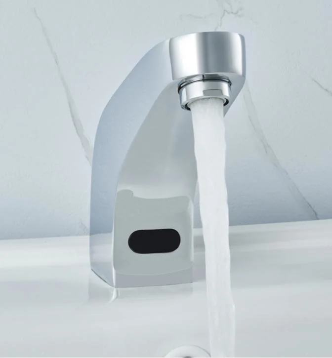 Capteur automatique de l'eau du robinet mélangeur du bassin du capteur de la salle de bains inductif robinet électrique alimentée par batterie de l'eau de l'enregistrement Appuyez sur