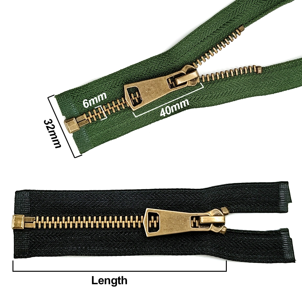 Gray Color 5# Colorful Open-End Zippers Auto Lock Copper Metal Zipper