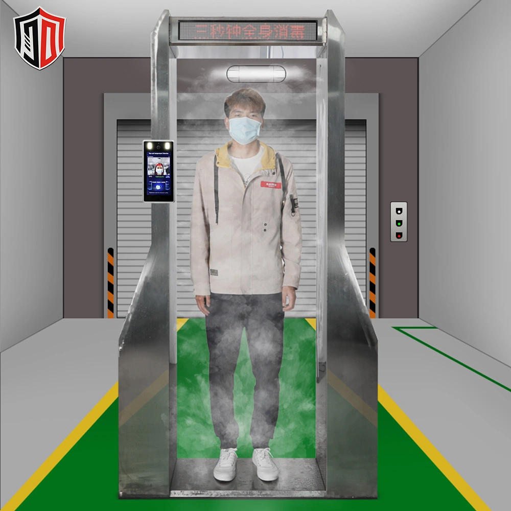 Caminar a través de la desinfección de la máquina con el cuerpo humano Medición de Temperatura Infrarroja