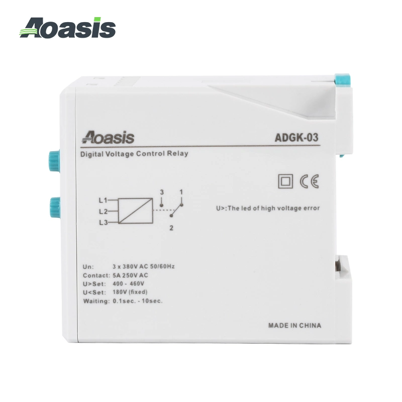 Aoasis Adgk-03 LED de protección de motor de pantalla digital relé 380V 3 Relé de control de fase