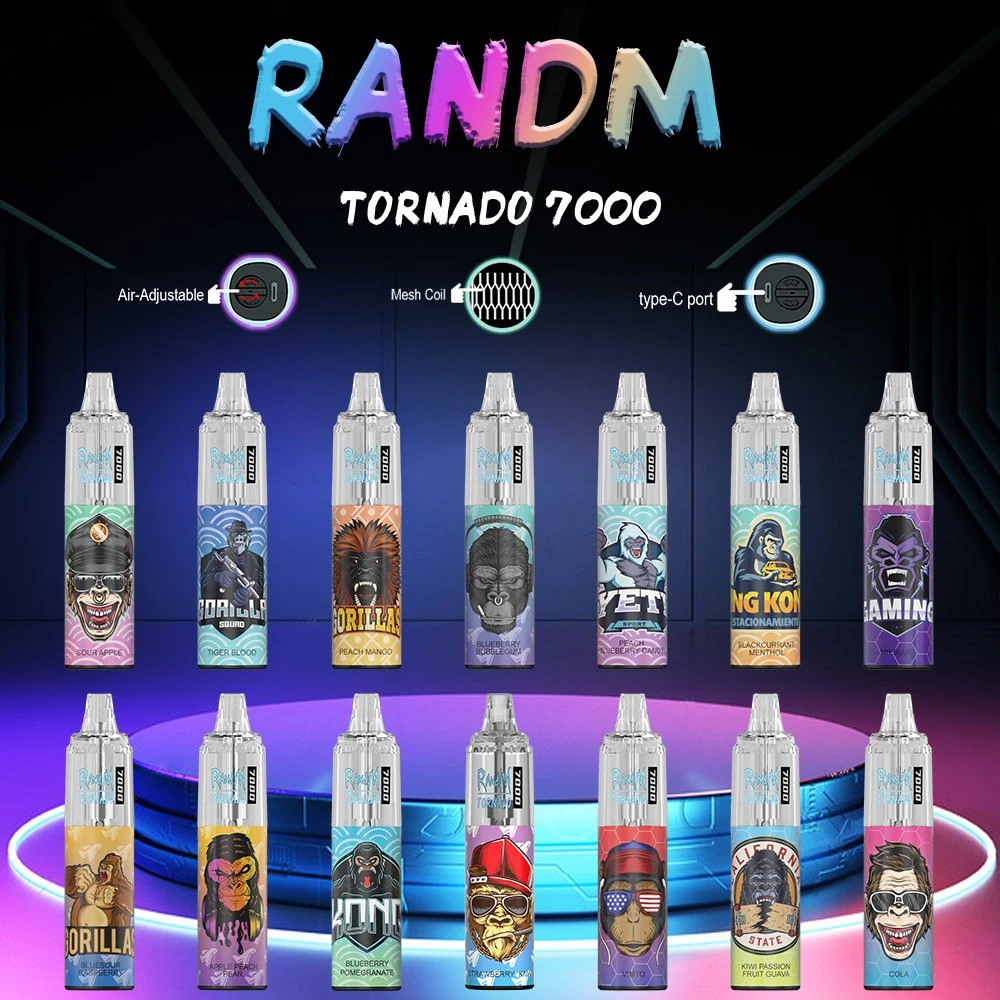 Original Newest Randm Tornado 7000 Puffs Airflow Control Disposable/Chargeable Vape Pod Cigarette Device Wholesale/Supplier Vs R and M Tornado 6000 Puffs