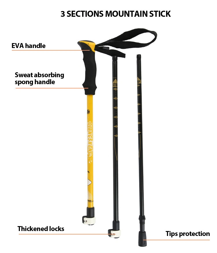 63-135cm Adjustable Outdoor Fiber Trekking Sticks Hiking Walking Poles Hiking Trekking Poles