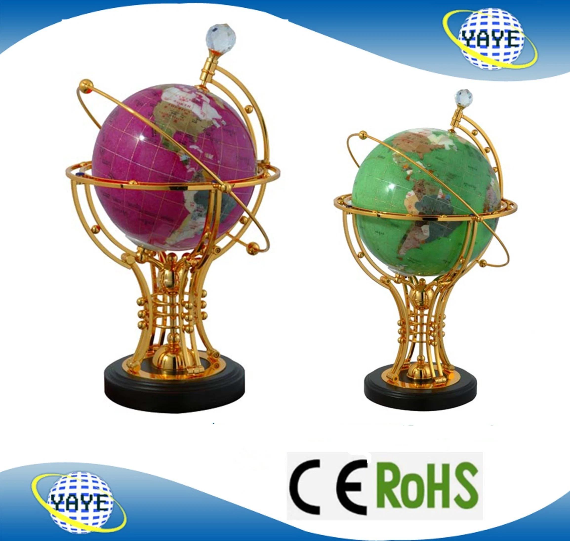 Yaye Hot Sell 220mm/330mm CE Lighted Gemstone Globe/ Office Wedding Birthday Gifts/Crafts W