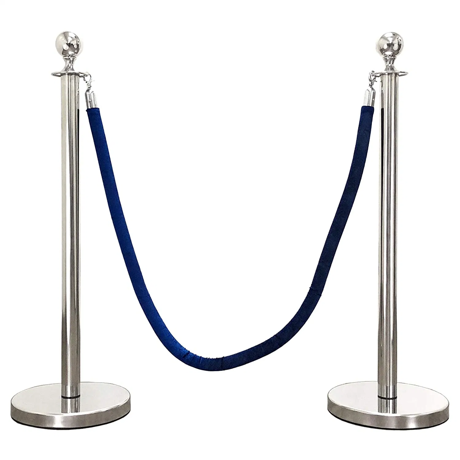 Nueva llegada Oro Silvery Blanco multitud Control Velvet cuerda stanchions Barrera