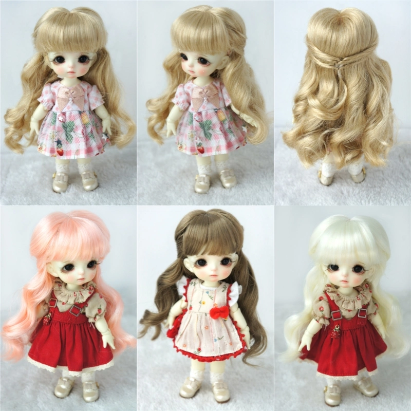 Jd417 Long Wave Lady Princess Mohair sintético BJD Wigs 1/8 1/6 1/4 1/3 Ob11 Yosd MSD SD DoD Accesorios Blythesdoll