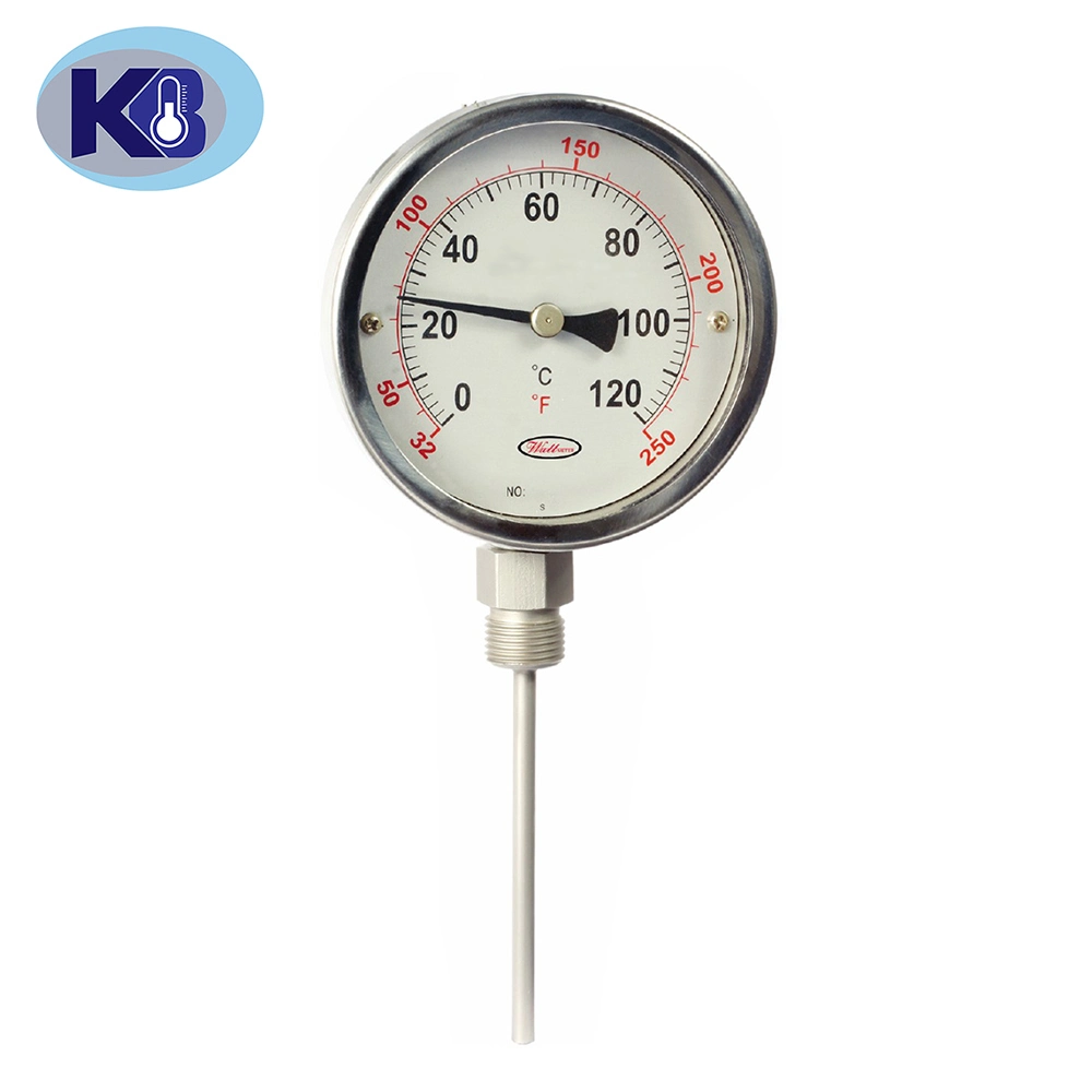 Termómetro de dial bimetal de ángulo ajustable Dia. 100mm