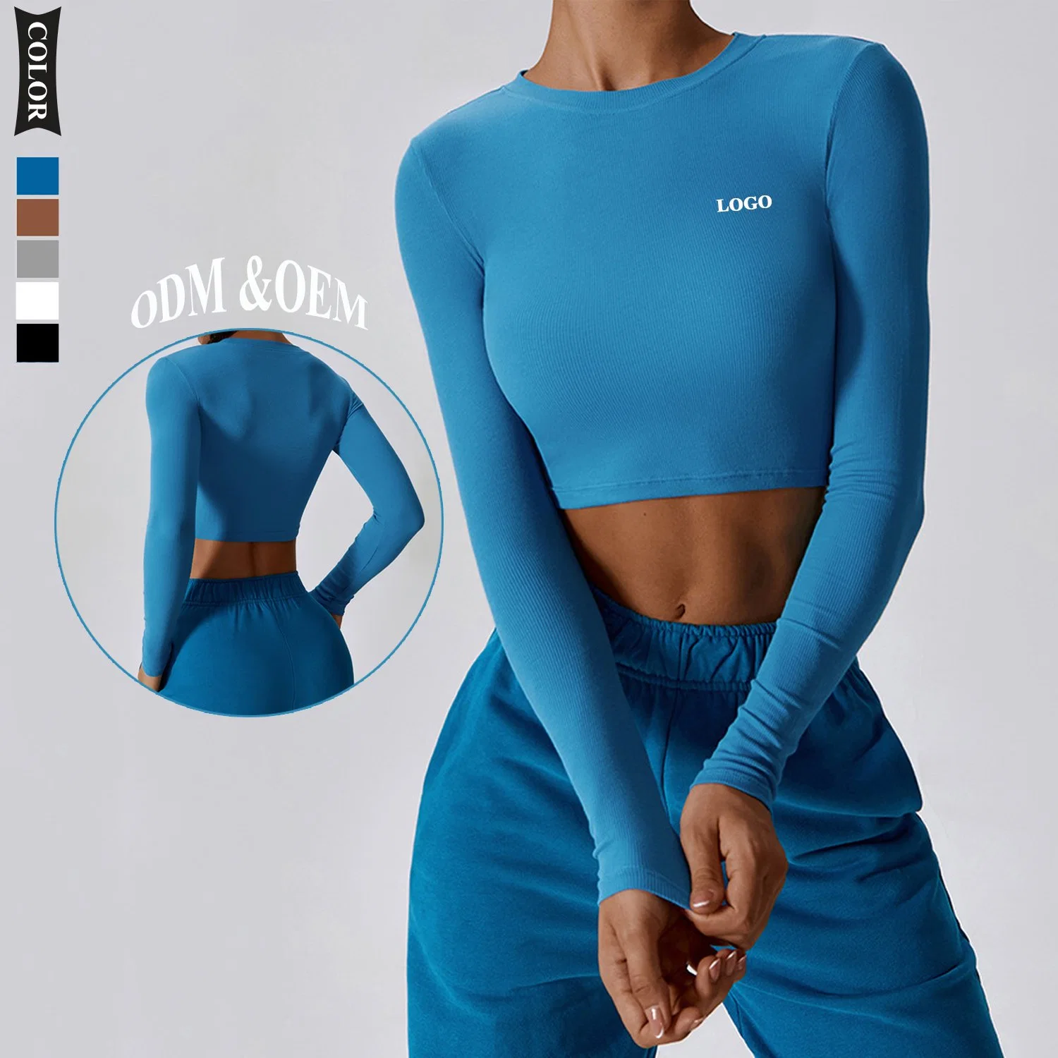 Leisure Running Long Sleeve T-Shirt Fitness Wear Quick Dry Slim Yoga Wear