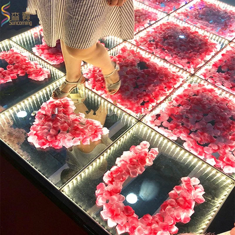 2019 Flower Wedding Dance Floor 3D Infinity Mirror Dancing Floor LED for Sale