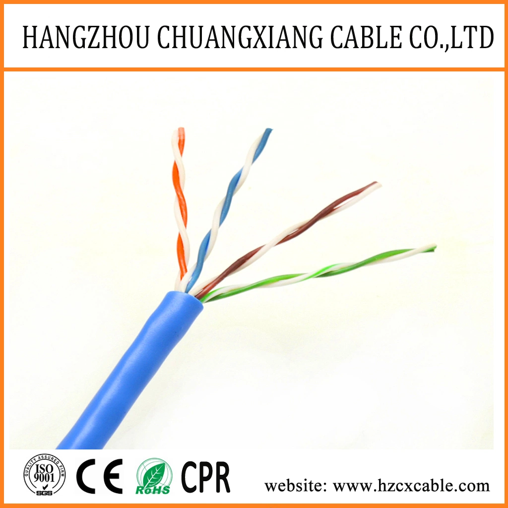 Cable LAN cable UTP Cat5e de revestimiento de PVC de 24 AWG HDMI Cable Cable de cobre Cu/BC/CCA Alambre de cobre del cable de red de cable de comunicación