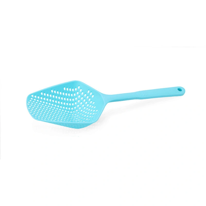 Plastic Strainer with Long Handle and Slotted Drain Filter for Fruits, Vegetables, Meat, Beans, Peanut - Colander with Handle Kitchen Tools Esg12080