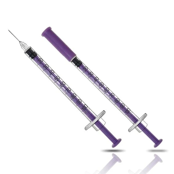 1ml 1cc Purple Plunger Disposable Cheap and Safety Injection Insulin Syringe