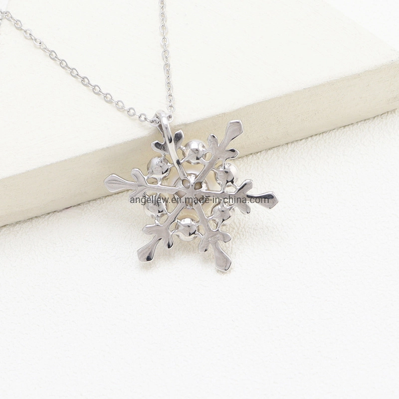 New Arrival 925 Ssterling Silver Fashion Snowflake Design Wholesale Necklace