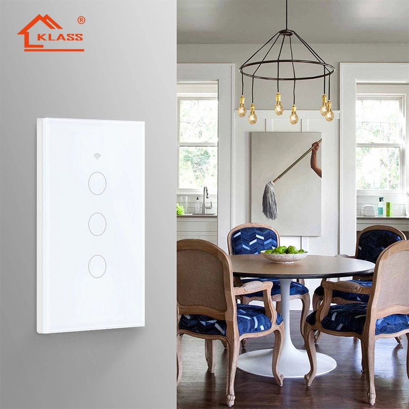 Klass WiFi Smart Wall Touch Light Dimmer Switch Us Standard Tuya APP Control remoto funciona con Amazon Alexa y Google Asistente