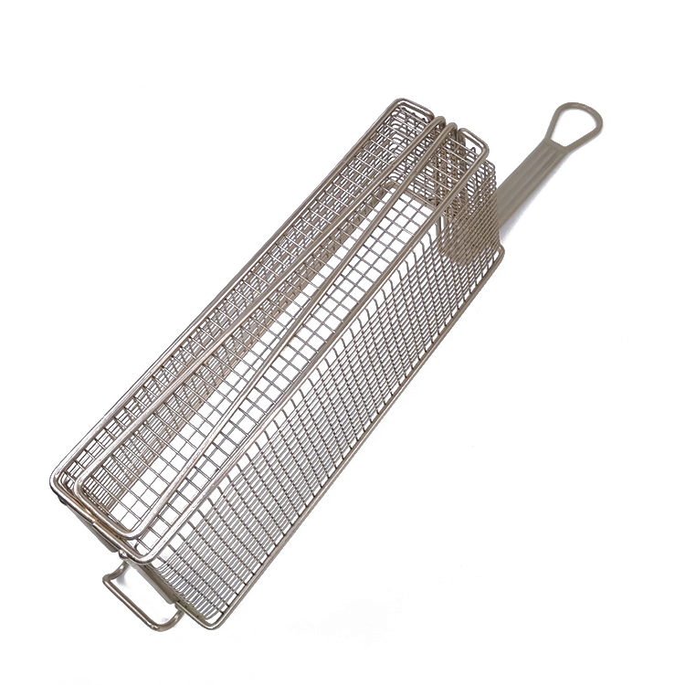 French Fries Basket Strainer Stainless Steel Wire Mesh Fry Basket for Deep Fat Fryer