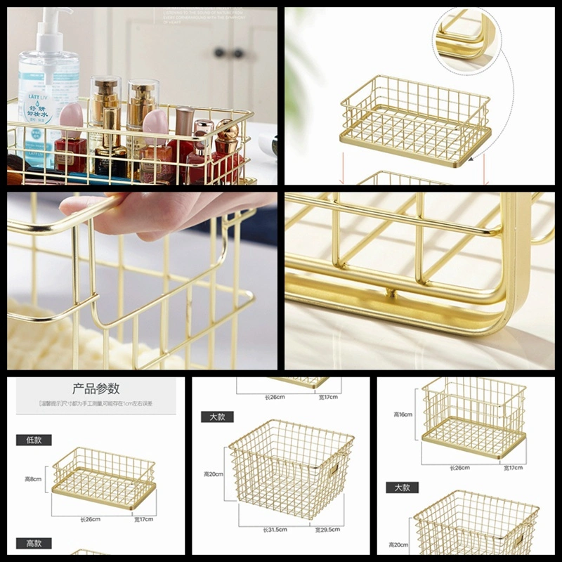El arte de hierro negro Cesta de almacenamiento de sobremesa Cesta La cesta de almacenamiento almacenamiento bocadillos de almacenamiento de la tabla de almacenamiento de productos cosméticos de la Cesta La cesta de trama
