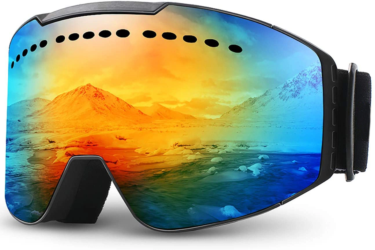 Gafas de esquí/nieve/snowboard personalizadas OEM con revestimiento de espejo para PC Adultos