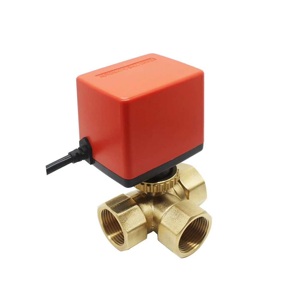 2 Port/ 3 Port 1/2" to 1" NPT Motorized Brass Ball Valve for H. V. a. C