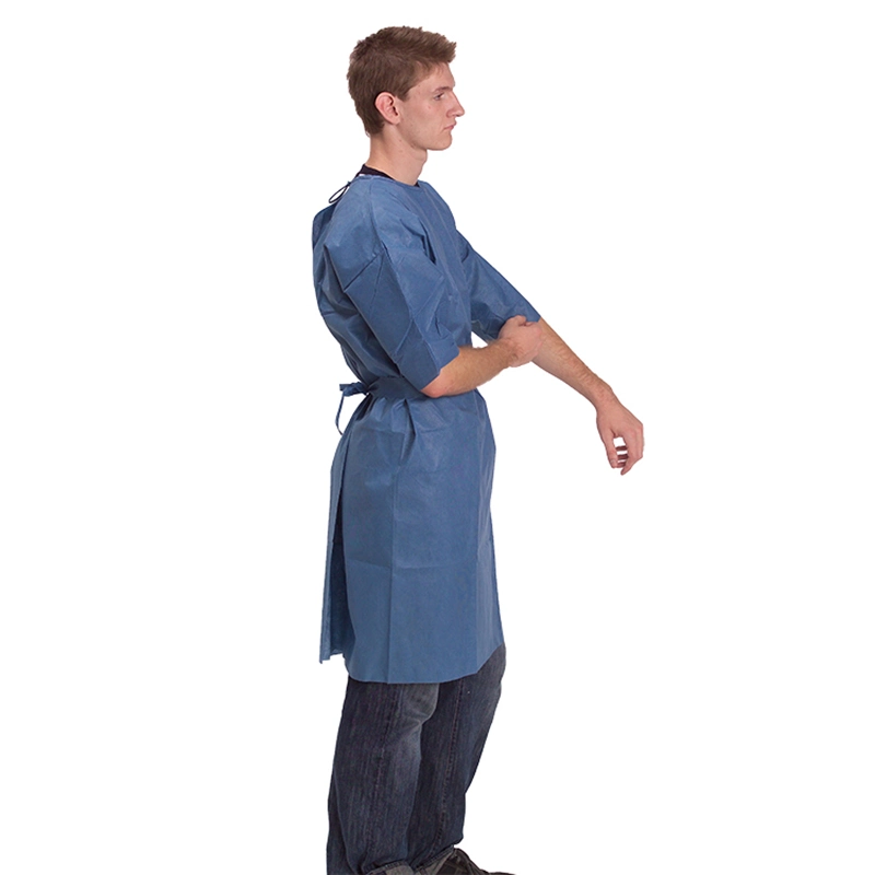 Surgical Coverall Hospital Lab Coat Work Wear Disposable Waterproof CPE Gown Isolation Gown