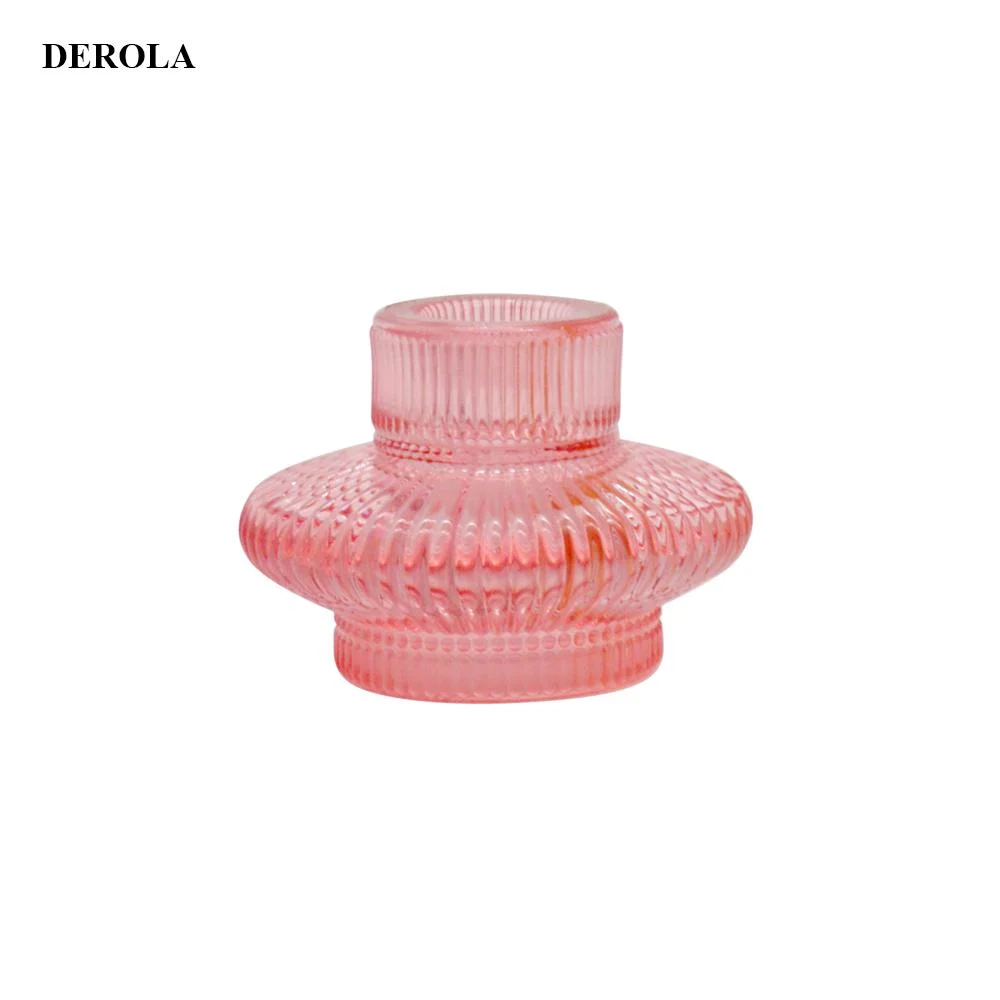 High Quality Glass Candle Holder with Painting Color